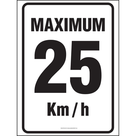 Maximum 25 Km/H