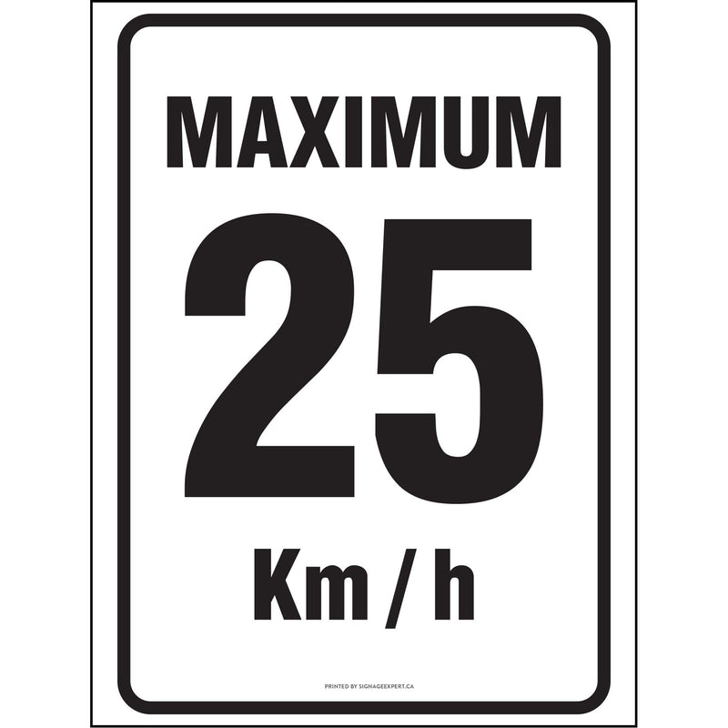 Maximum 25 Km/H